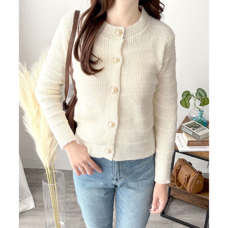 クルーネックニットカーディガン レディース 長袖 | Amulet | 詳細画像16 