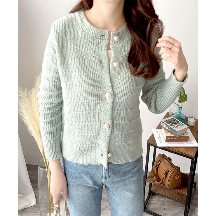 クルーネックニットカーディガン レディース 長袖 | Amulet | 詳細画像22 