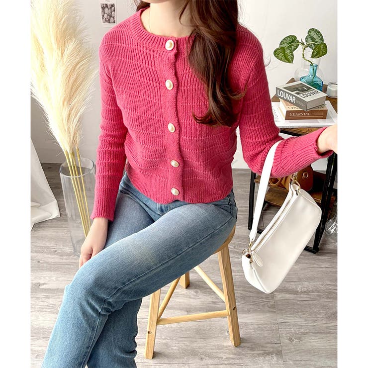 クルーネックニットカーディガン レディース 長袖 | Amulet | 詳細画像26 