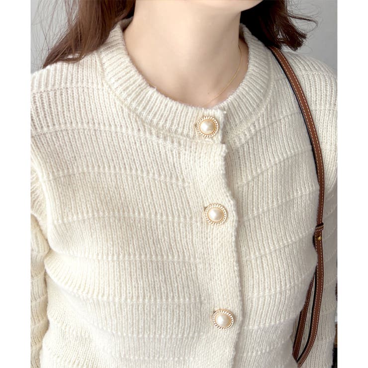 クルーネックニットカーディガン レディース 長袖 | Amulet | 詳細画像28 