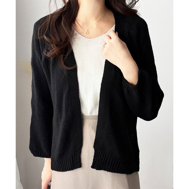 コンパクトニットカーディガン レディース ショート丈 | Amulet | 詳細画像10 