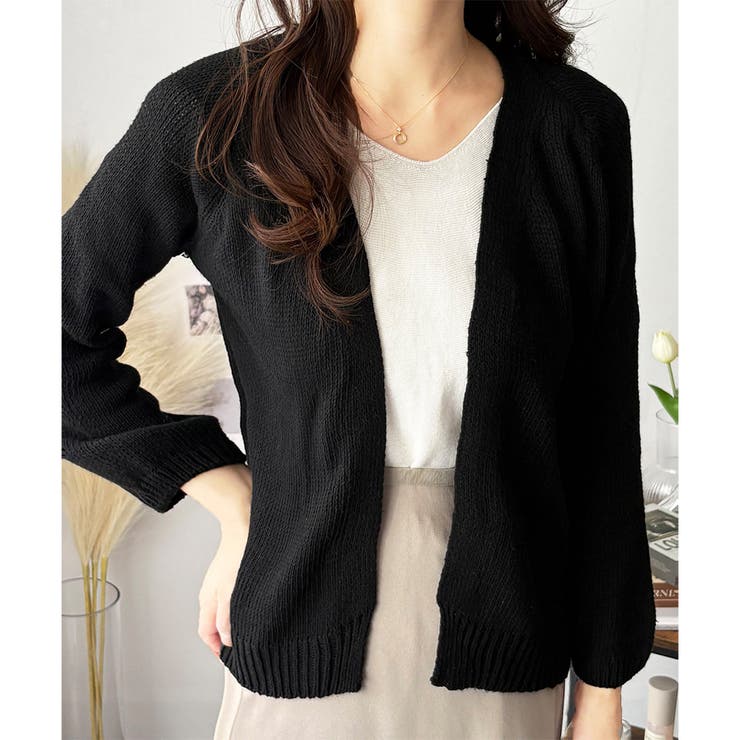 コンパクトニットカーディガン レディース ショート丈 | Amulet | 詳細画像12 