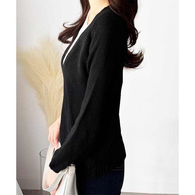 コンパクトニットカーディガン レディース ショート丈 | Amulet | 詳細画像15 