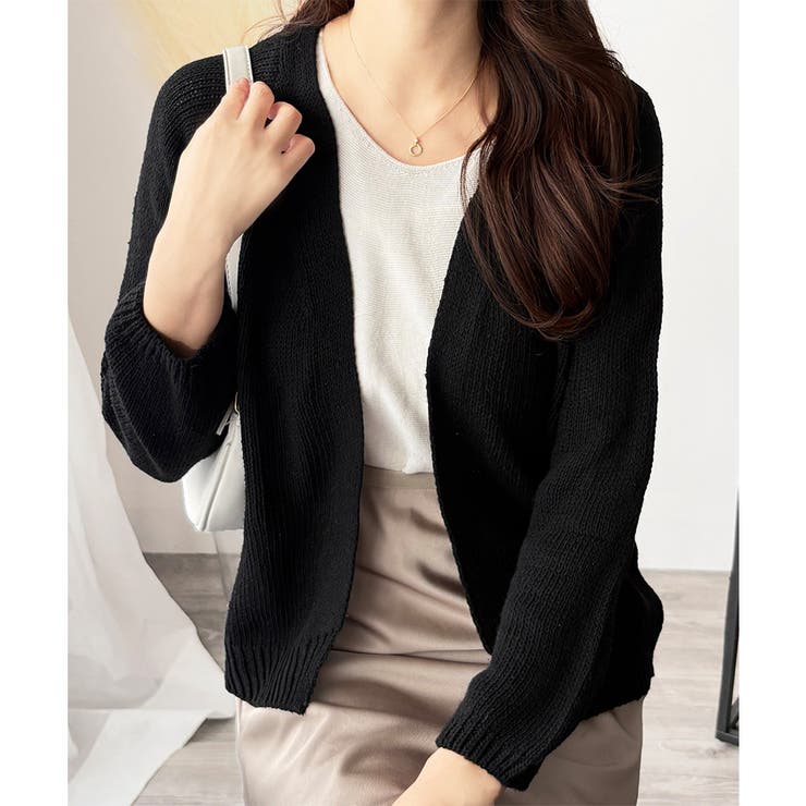 コンパクトニットカーディガン レディース ショート丈 | Amulet | 詳細画像2 