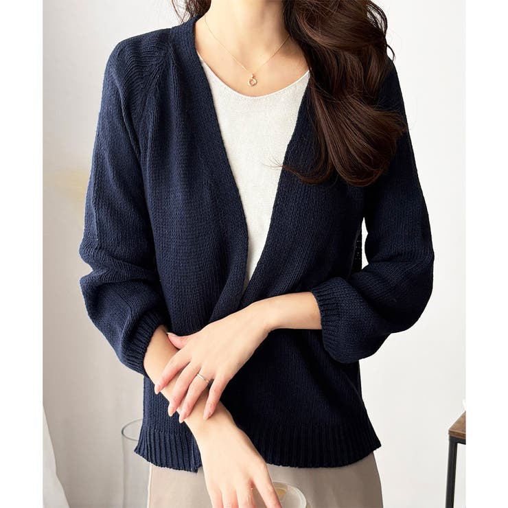 コンパクトニットカーディガン レディース ショート丈 | Amulet | 詳細画像3 