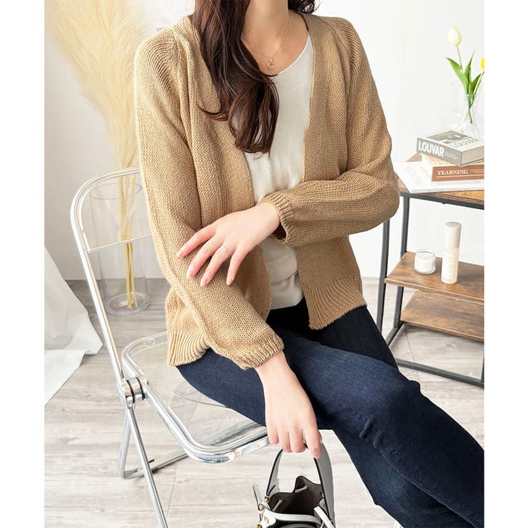 コンパクトニットカーディガン レディース ショート丈 | Amulet | 詳細画像4 