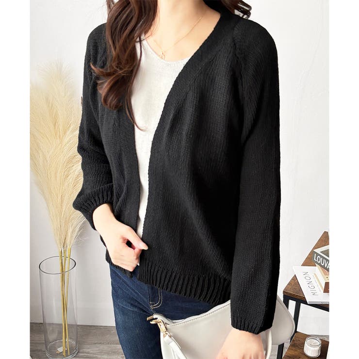 コンパクトニットカーディガン レディース ショート丈 | Amulet | 詳細画像9 