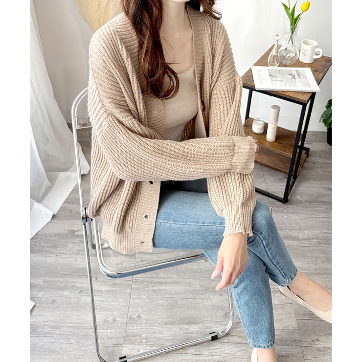 ざっくり編みオーバーサイズカーディガン レディース 秋冬 | Amulet | 詳細画像13 