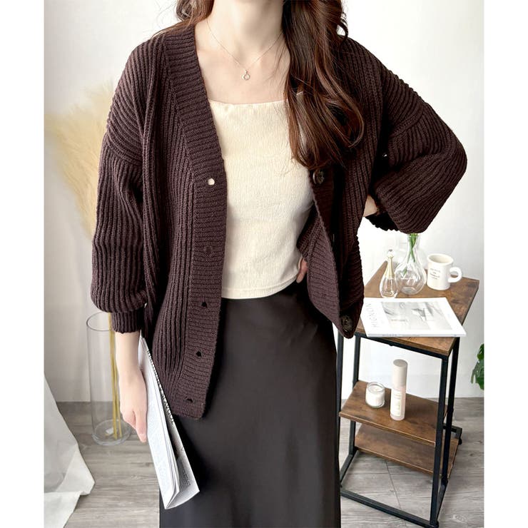 ざっくり編みオーバーサイズカーディガン レディース 秋冬 | Amulet | 詳細画像2 