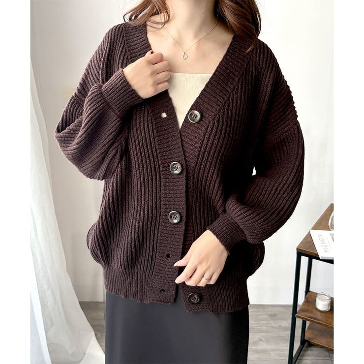 ざっくり編みオーバーサイズカーディガン レディース 秋冬 | Amulet | 詳細画像24 