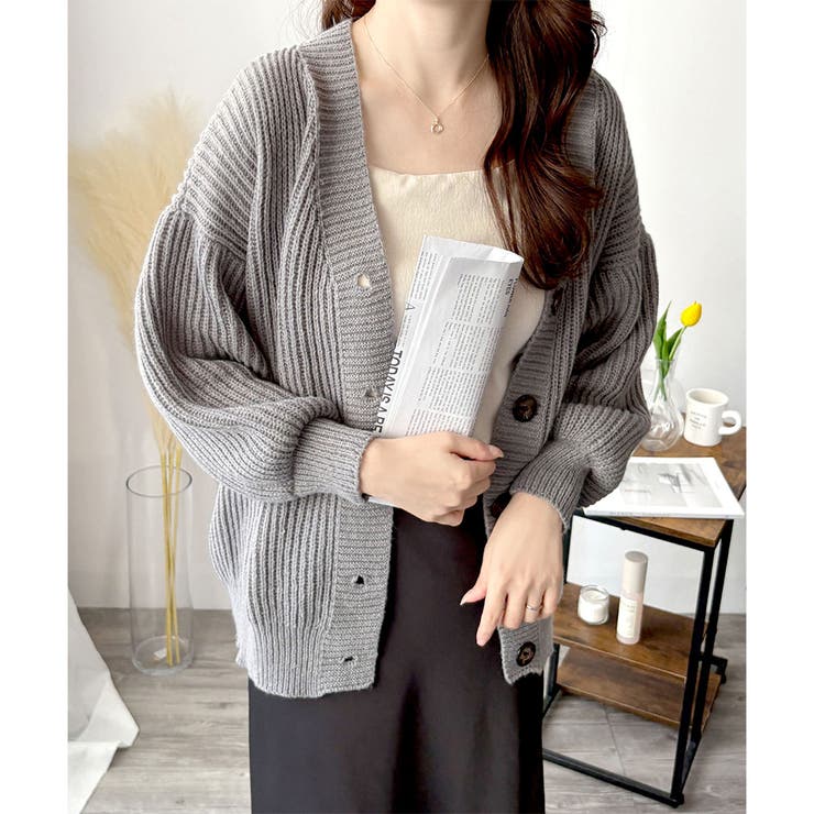 ざっくり編みオーバーサイズカーディガン レディース 秋冬 | Amulet | 詳細画像3 