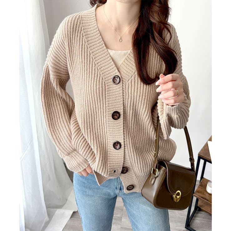 ざっくり編みオーバーサイズカーディガン レディース 秋冬 | Amulet | 詳細画像4 