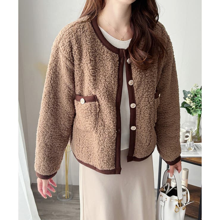 ノーカラーボアジャケット レディース 秋冬 | Amulet | 詳細画像11 