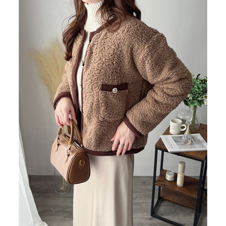 ノーカラーボアジャケット レディース 秋冬 | Amulet | 詳細画像12 