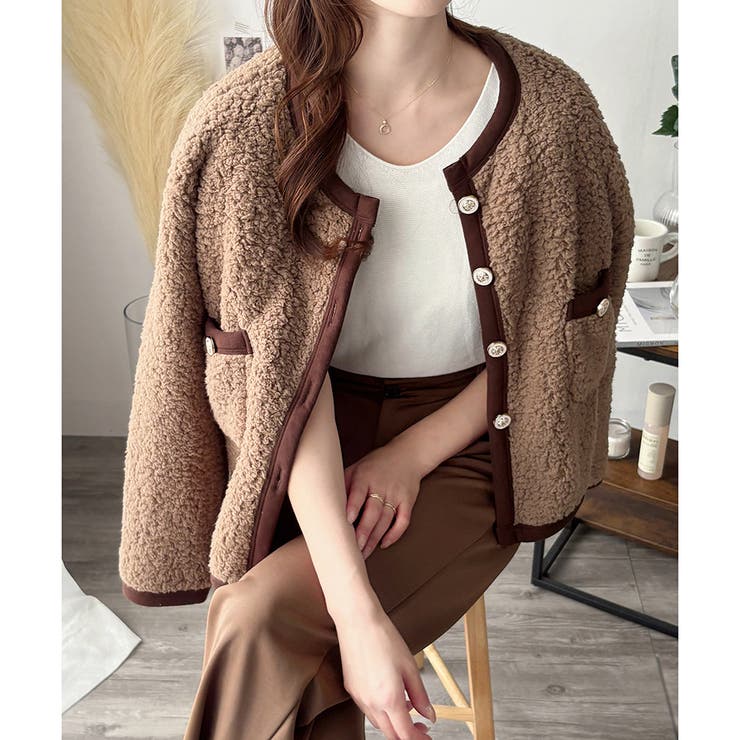 ノーカラーボアジャケット レディース 秋冬 | Amulet | 詳細画像20 