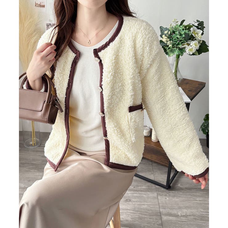 ノーカラーボアジャケット レディース 秋冬 | Amulet | 詳細画像21 