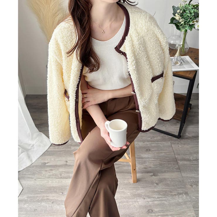 ノーカラーボアジャケット レディース 秋冬 | Amulet | 詳細画像22 