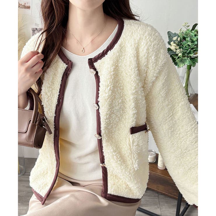 ノーカラーボアジャケット レディース 秋冬 | Amulet | 詳細画像7 