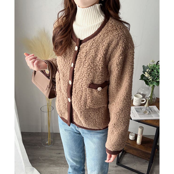 ノーカラーボアジャケット レディース 秋冬 | Amulet | 詳細画像8 