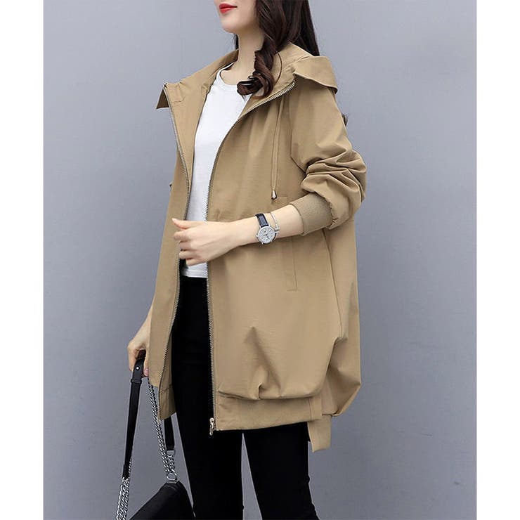 フード付きカジュアルジャケット 春秋 ゆったり | Amulet | 詳細画像4 