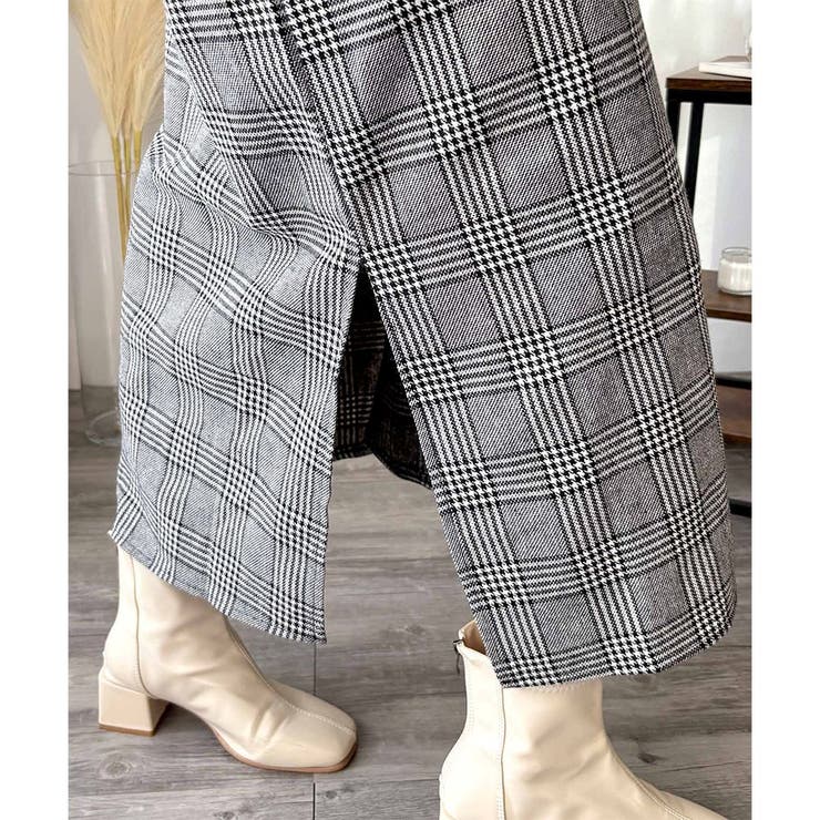 チェック柄Vネックロングジャンパースカート レディース 春秋冬 | Amulet | 詳細画像30 