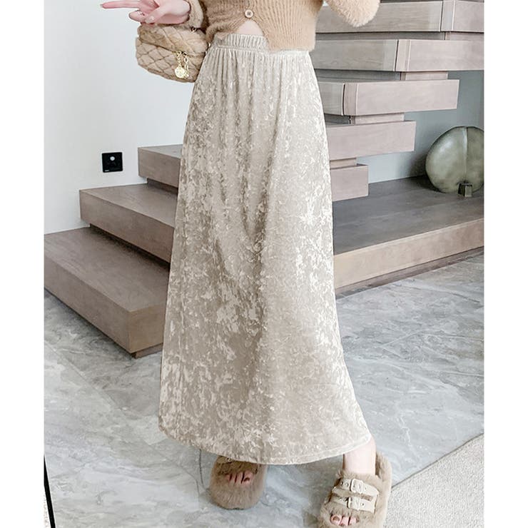 ベロア風ロングスカート レディース 秋冬 | Amulet | 詳細画像10 