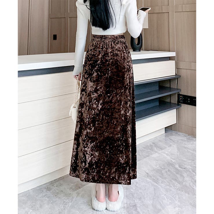 ベロア風ロングスカート レディース 秋冬 | Amulet | 詳細画像14 