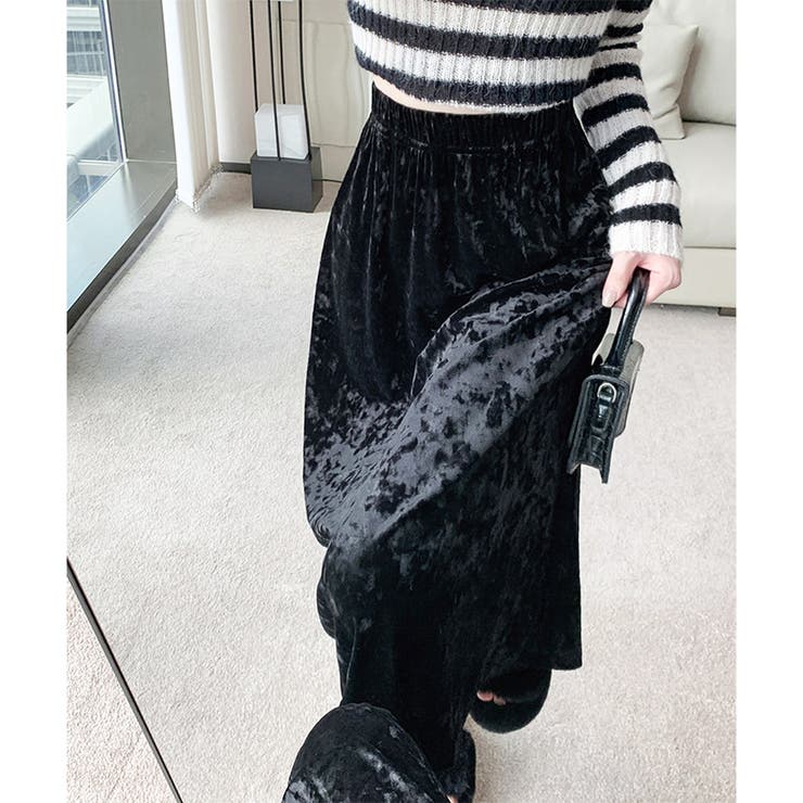 ベロア風ロングスカート レディース 秋冬 | Amulet | 詳細画像17 