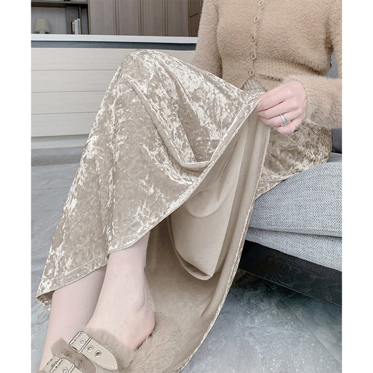 ベロア風ロングスカート レディース 秋冬 | Amulet | 詳細画像18 