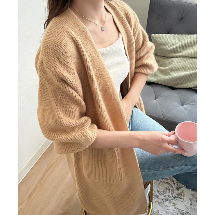 ロングニット長袖カーディガン レディース 秋冬 | Amulet | 詳細画像10 