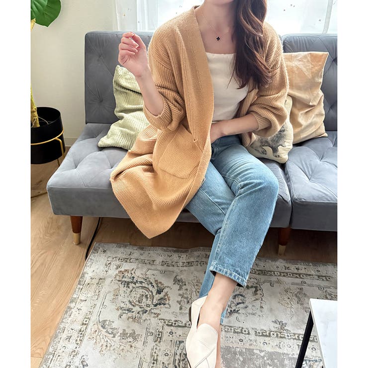 ロングニット長袖カーディガン レディース 秋冬 | Amulet | 詳細画像13 