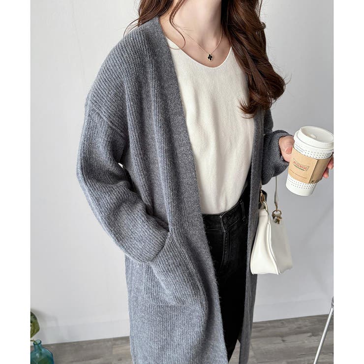 ロングニット長袖カーディガン レディース 秋冬 | Amulet | 詳細画像21 