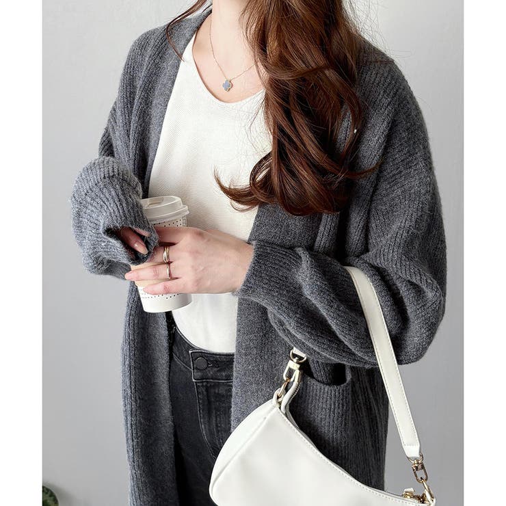 ロングニット長袖カーディガン レディース 秋冬 | Amulet | 詳細画像22 