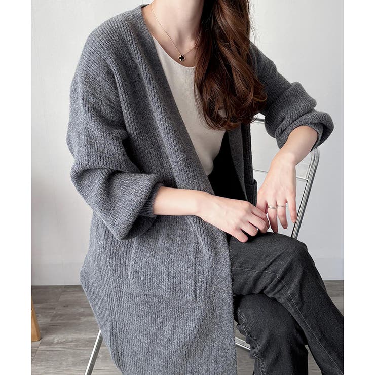 ロングニット長袖カーディガン レディース 秋冬 | Amulet | 詳細画像24 