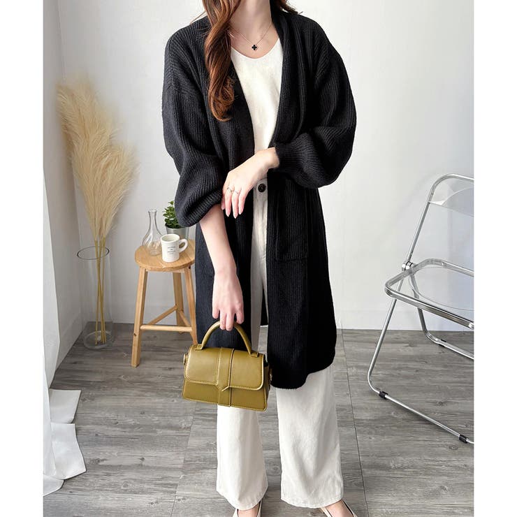 ロングニット長袖カーディガン レディース 秋冬 | Amulet | 詳細画像25 