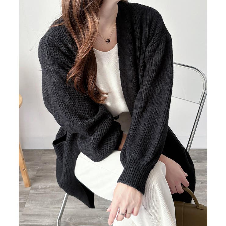 ロングニット長袖カーディガン レディース 秋冬 | Amulet | 詳細画像27 