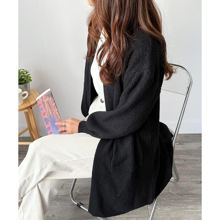 ロングニット長袖カーディガン レディース 秋冬 | Amulet | 詳細画像28 