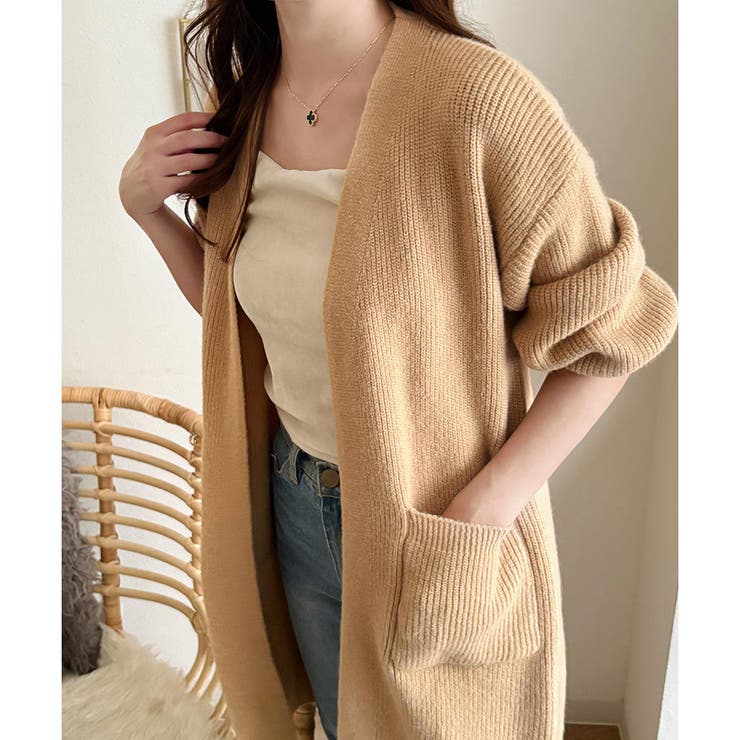 ロングニット長袖カーディガン レディース 秋冬 | Amulet | 詳細画像3 