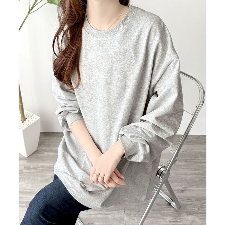 グレー | ルーズシルエットカットソー レディース 体型カバー | Amulet