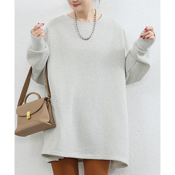 ラウンドネックオーバーサイズプルオーバー レディース 長袖 | Amulet | 詳細画像12 