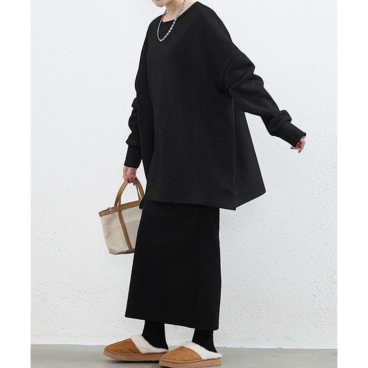 ラウンドネックオーバーサイズプルオーバー レディース 長袖 | Amulet | 詳細画像15 