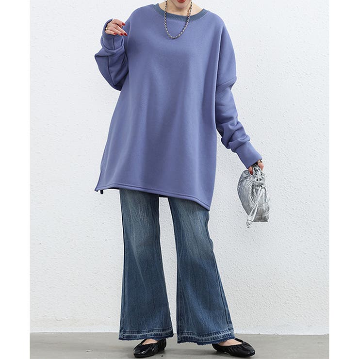 ラウンドネックオーバーサイズプルオーバー レディース 長袖 | Amulet | 詳細画像18 