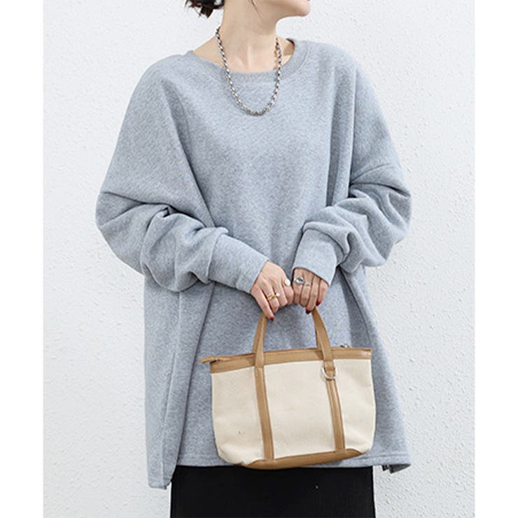 ラウンドネックオーバーサイズプルオーバー レディース 長袖 | Amulet | 詳細画像9 