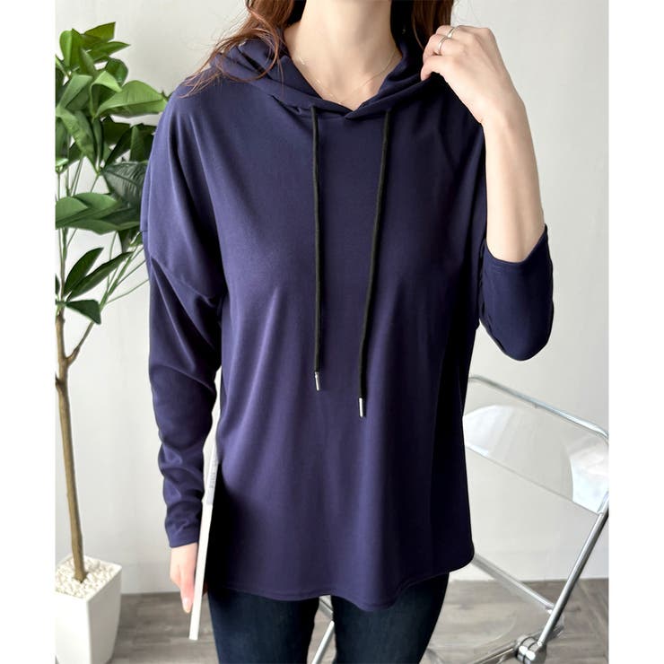 ソフトタッチフード付きパーカー レディース 長袖 | Amulet | 詳細画像9 