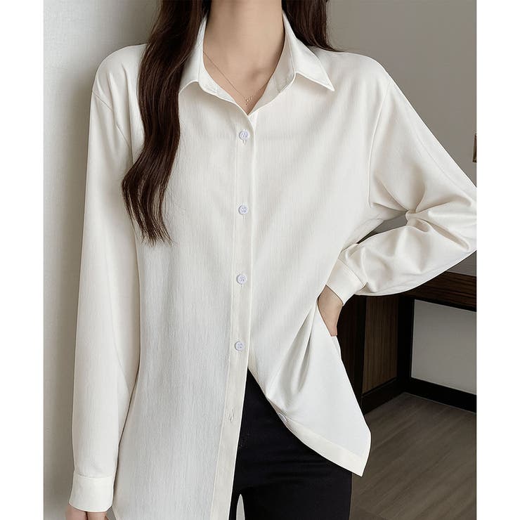 ナチュラルワッシャー風シャツ 前開き 長袖 | Amulet | 詳細画像10 