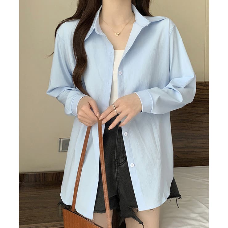 ナチュラルワッシャー風シャツ 前開き 長袖 | Amulet | 詳細画像12 