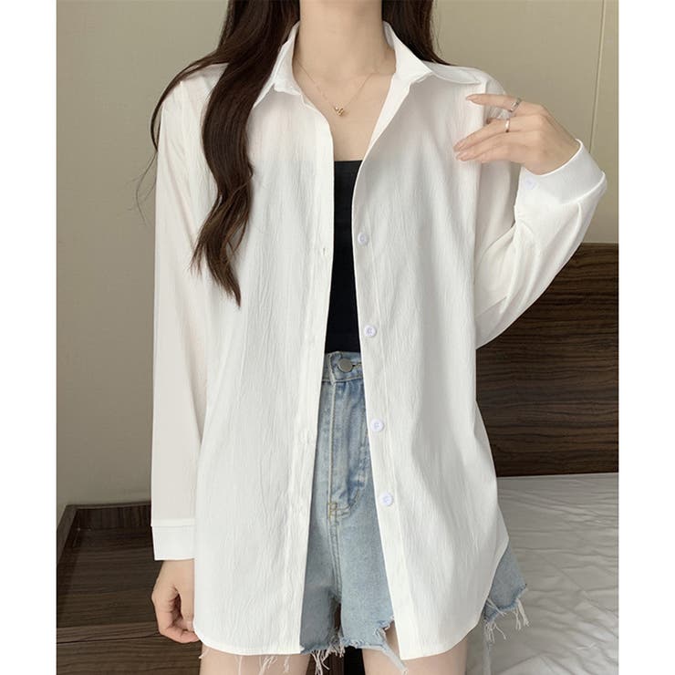 ナチュラルワッシャー風シャツ 前開き 長袖 | Amulet | 詳細画像4 