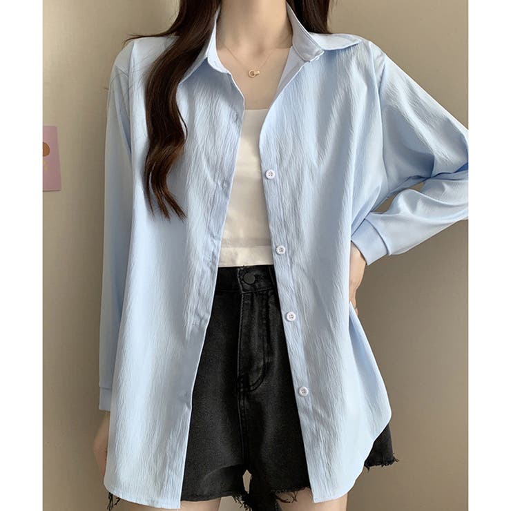 ナチュラルワッシャー風シャツ 前開き 長袖 | Amulet | 詳細画像7 