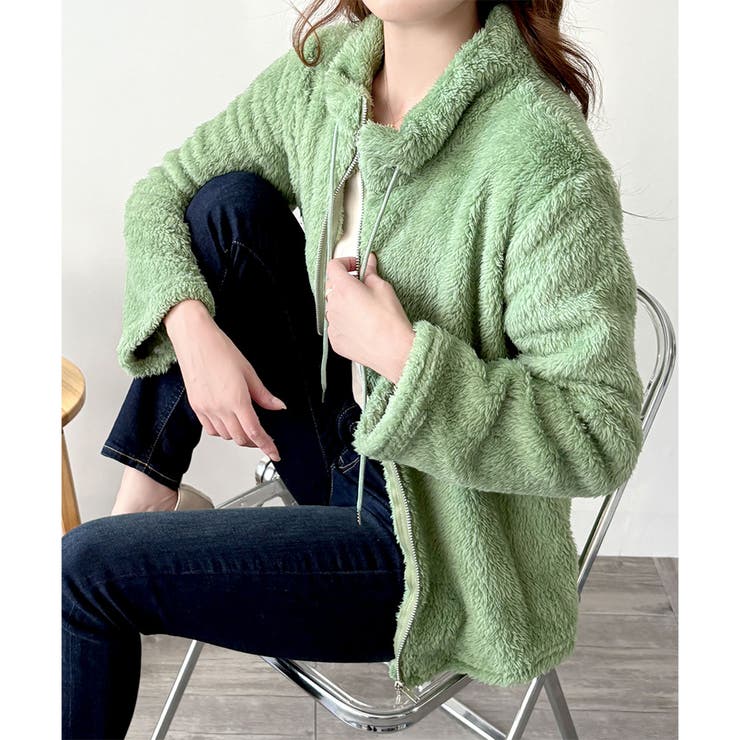 ソフトボアブルゾン ふんわり軽い ジップアップアウター | Amulet | 詳細画像10 