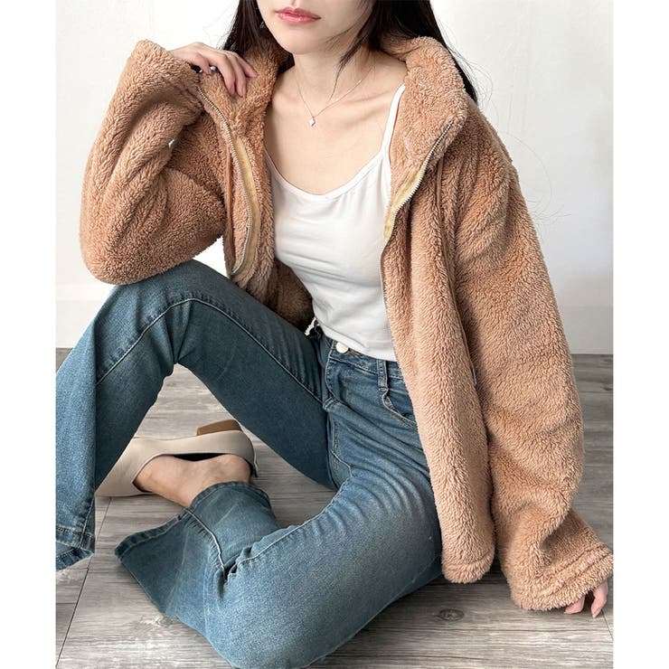 ソフトボアブルゾン ふんわり軽い ジップアップアウター | Amulet | 詳細画像13 